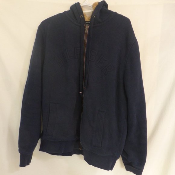TOMMY HILFIGER, full zip front heavy weight hooded sweatshirt, large, GUC - Picture 2 of 14